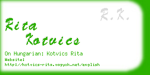 rita kotvics business card